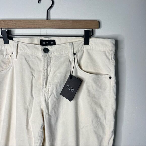 Rye 51 Hamilton R51 Cord - Stretch Comfort Corduroy 5-Pocket - Ivory | size 38 - Picture 4 of 13